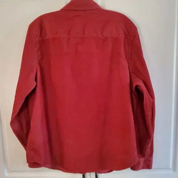 Lauren Ralph Lauren Corduroy Shacket Women's Shirt Size Large Burgundy - Picture 4 of 6